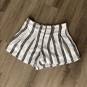 White and black stripped dressy shorts
